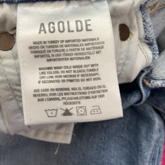 Agolde Nico High Rise Cropped Distressed Slim Jeans A093E-3002 Blue Size 29 - Picture 8 of 12